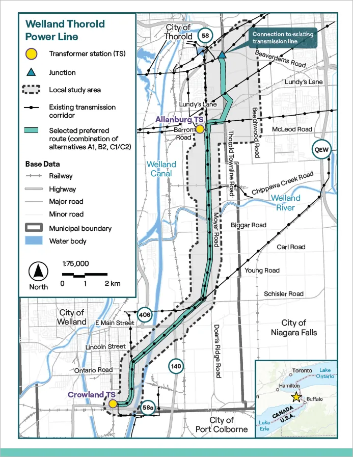 Hydro One files application to build $311-million transmission line between Thorold and Welland