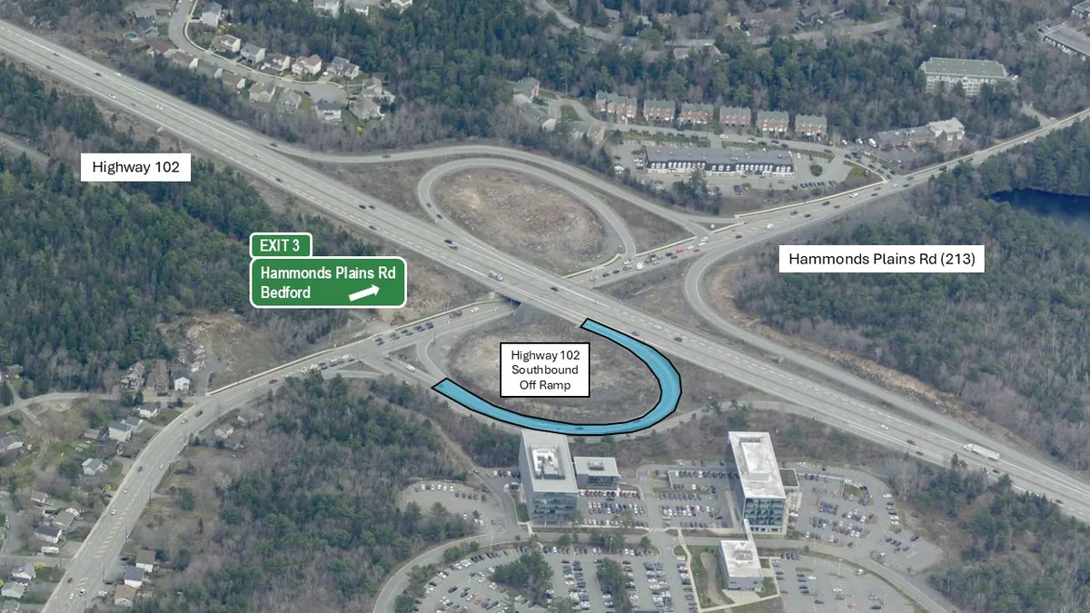 Nova Scotia announces upgrades for Exit 3 on Highway 102